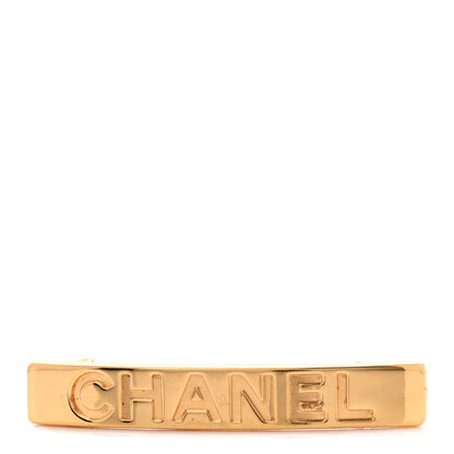 Chanel Metal Logo Hair Clip Barrette Gold 1 of 5