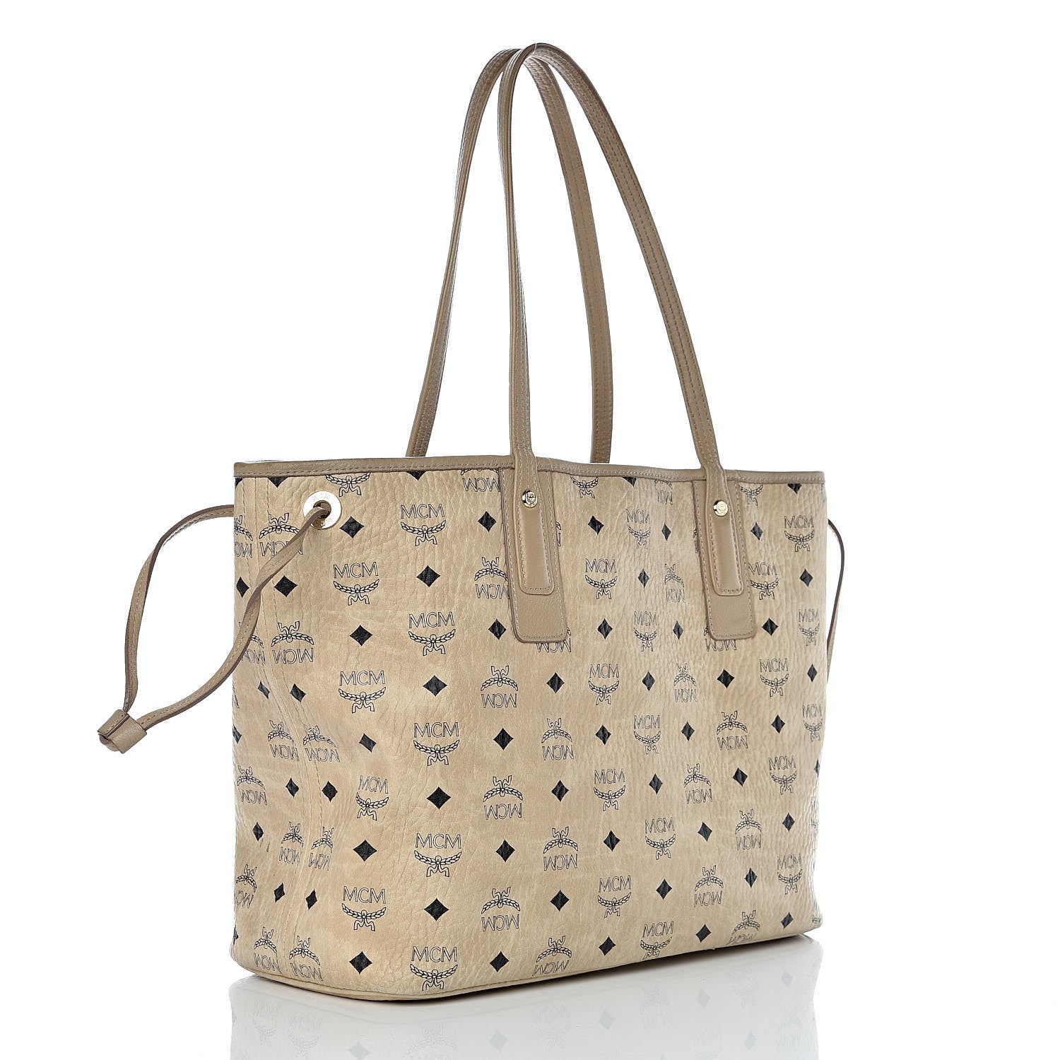 MCM Visetos Medium Liz Reversible Shopper Tote Beige 5 of 24