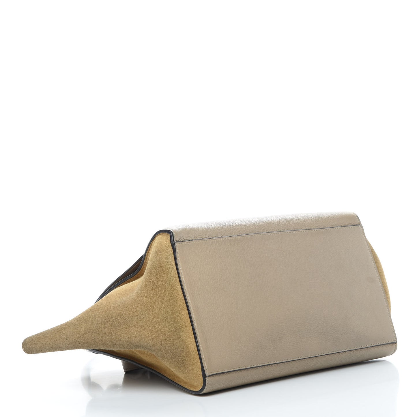 Drummed Calfskin Suede Medium Trapeze Dune
