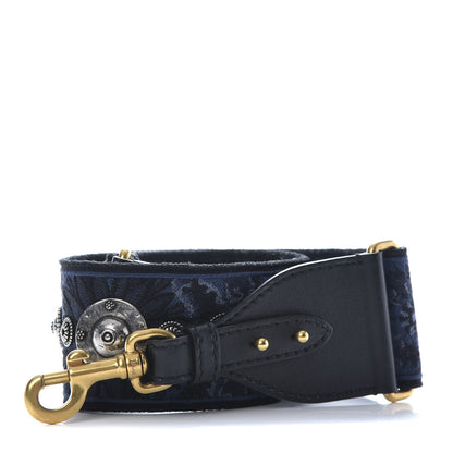 Christian Dior Canvas Embroidered Studded KaleiDiorscopic Adjustable Shoulder Strap Blue 1 of 6