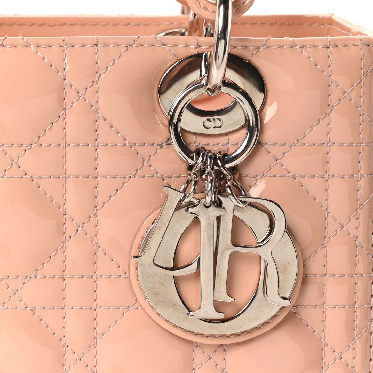 Patent Cannage Medium Lady Dior Light Pink