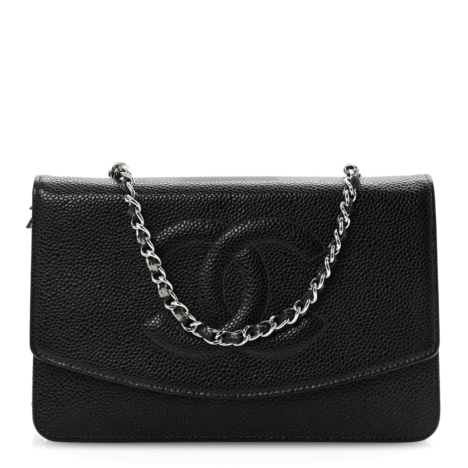 Chanel Caviar Timeless CC Wallet On Chain WOC Black 1 of 12