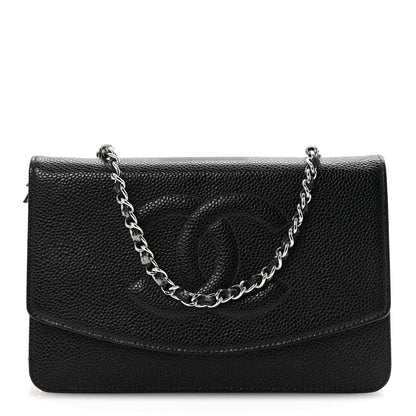 Chanel Caviar Timeless CC Wallet On Chain WOC Black 1 of 12