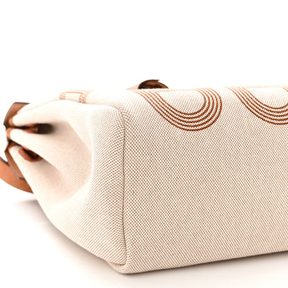 Hermes H Plume Canvas Vache Hunter Circuit 24 Herbag Zip Retourne 31 Fauve Ecru Beige 8 of 10