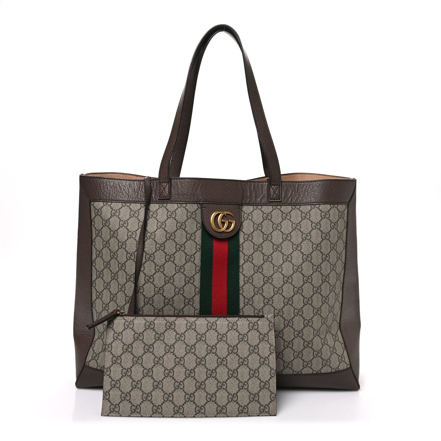 Gg Supreme Monogram Web Ophidia Tote Brown
