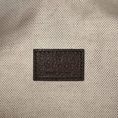 Gucci Monogram Jumbo GG Textured Dollar Calfskin Web Belt Bag Camel Ebony New Acero 6 of 8