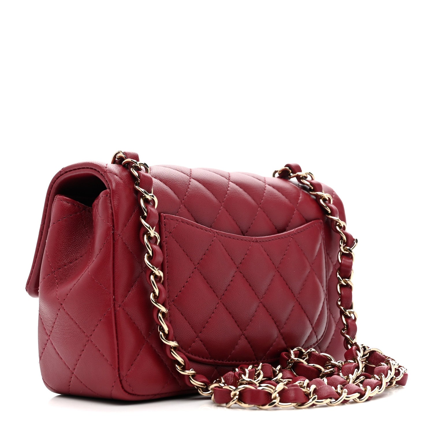 Chanel Lambskin Quilted Mini Rectangular Flap Burgundy 3 of 10