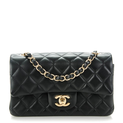 Chanel Lambskin Quilted Mini Rectangular Flap Black 1 of 8