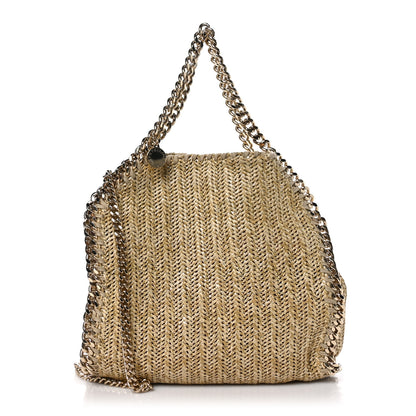 Stella McCartney Metallic Raffia Mini Falabella Tote Gold 1 of 8