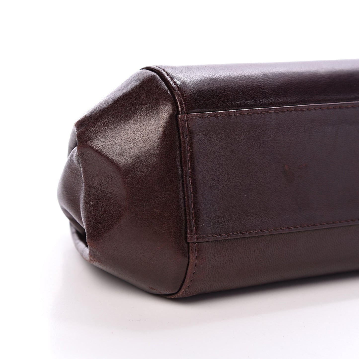 Lambskin Vertical Quilt Small Accordion Flap Brown