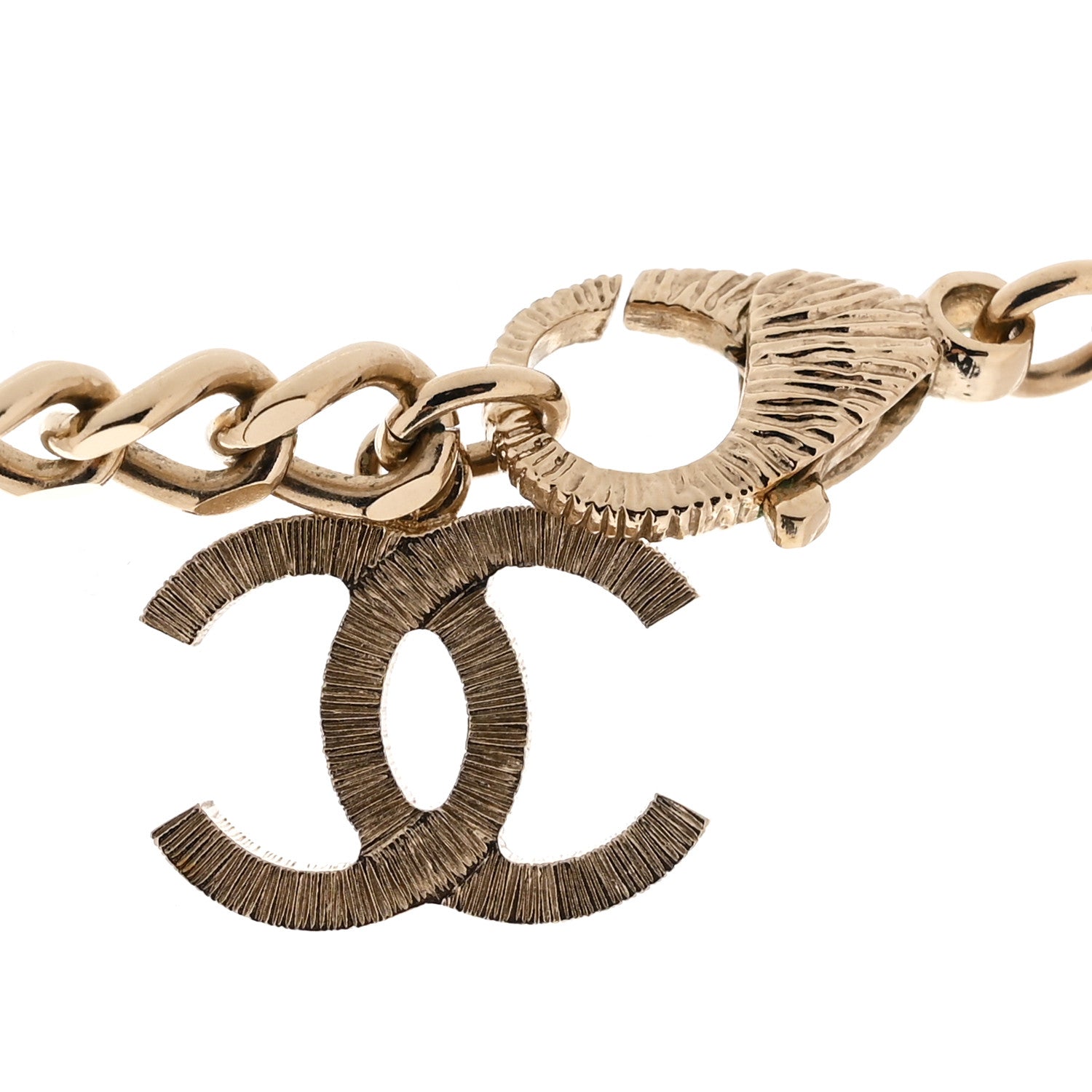 Chanel Pearl Crystal Multi Strand CC Short Necklace Gold 5 of 5