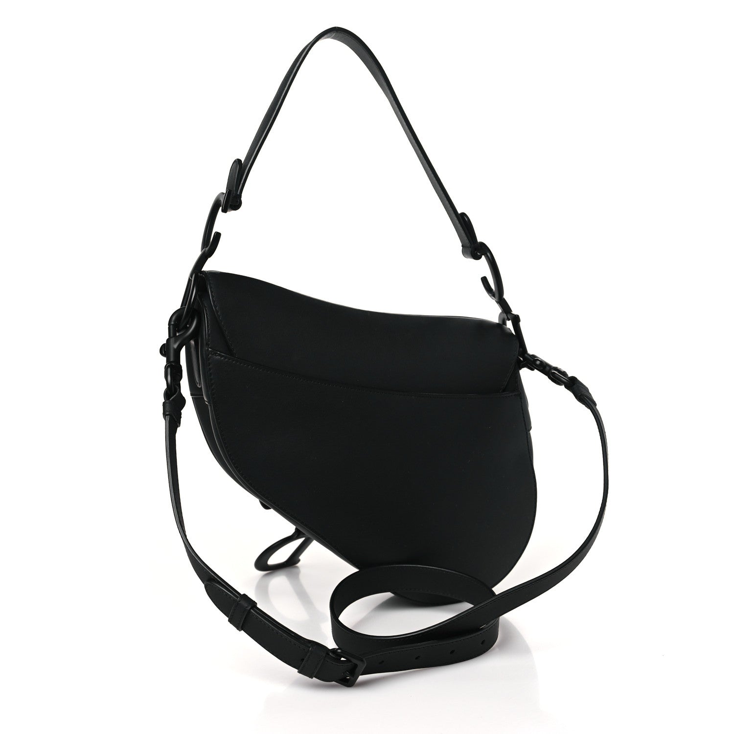 Christian Dior Ultra Matte Calfskin Saddle Bag With Strap Black 3 of 8