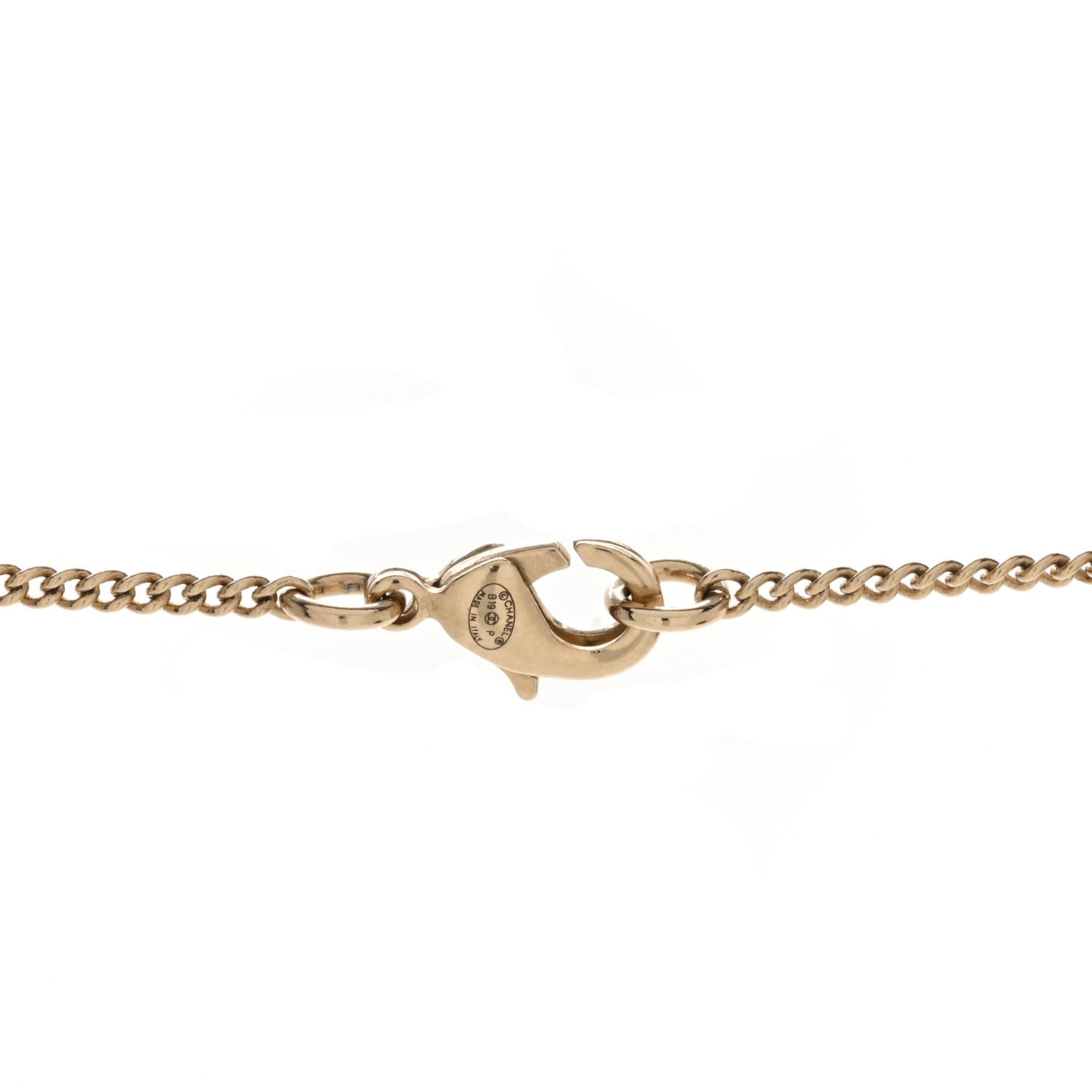 Chanel Metal Lambskin CC Round Pendant Necklace Gold 4 of 5