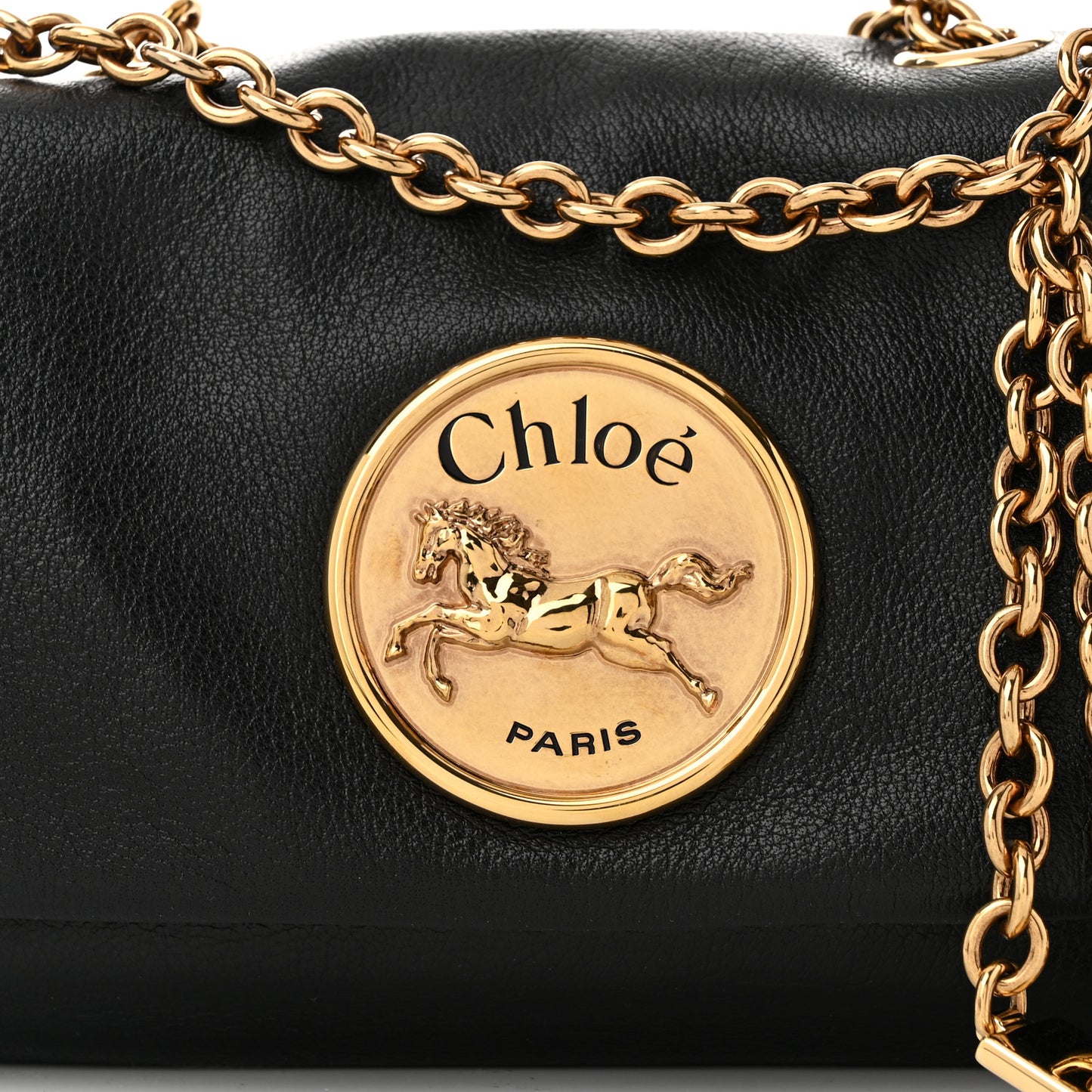 Grained Calfskin Small Heritage Shoulder Bag Black