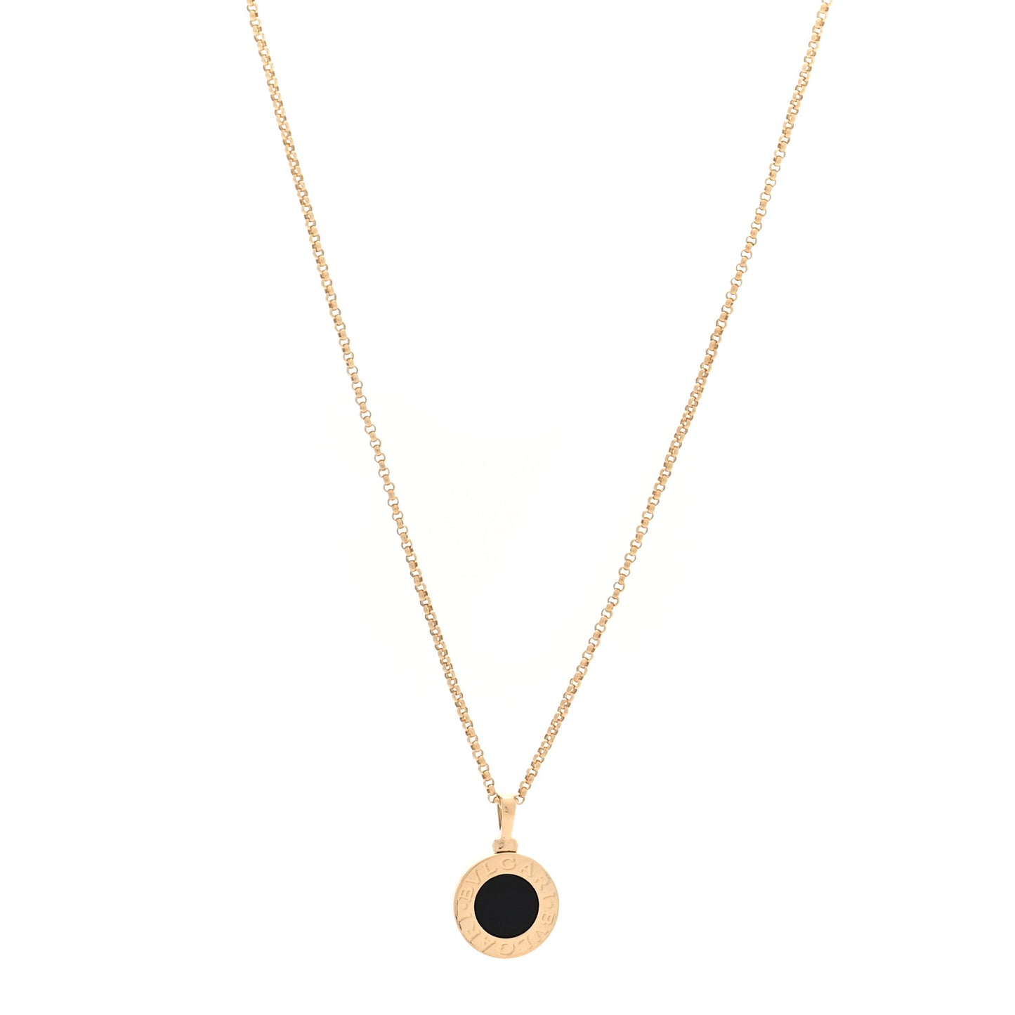 18K Yellow Gold Black Onyx BVLGARI BVLGARI Pendant Necklace