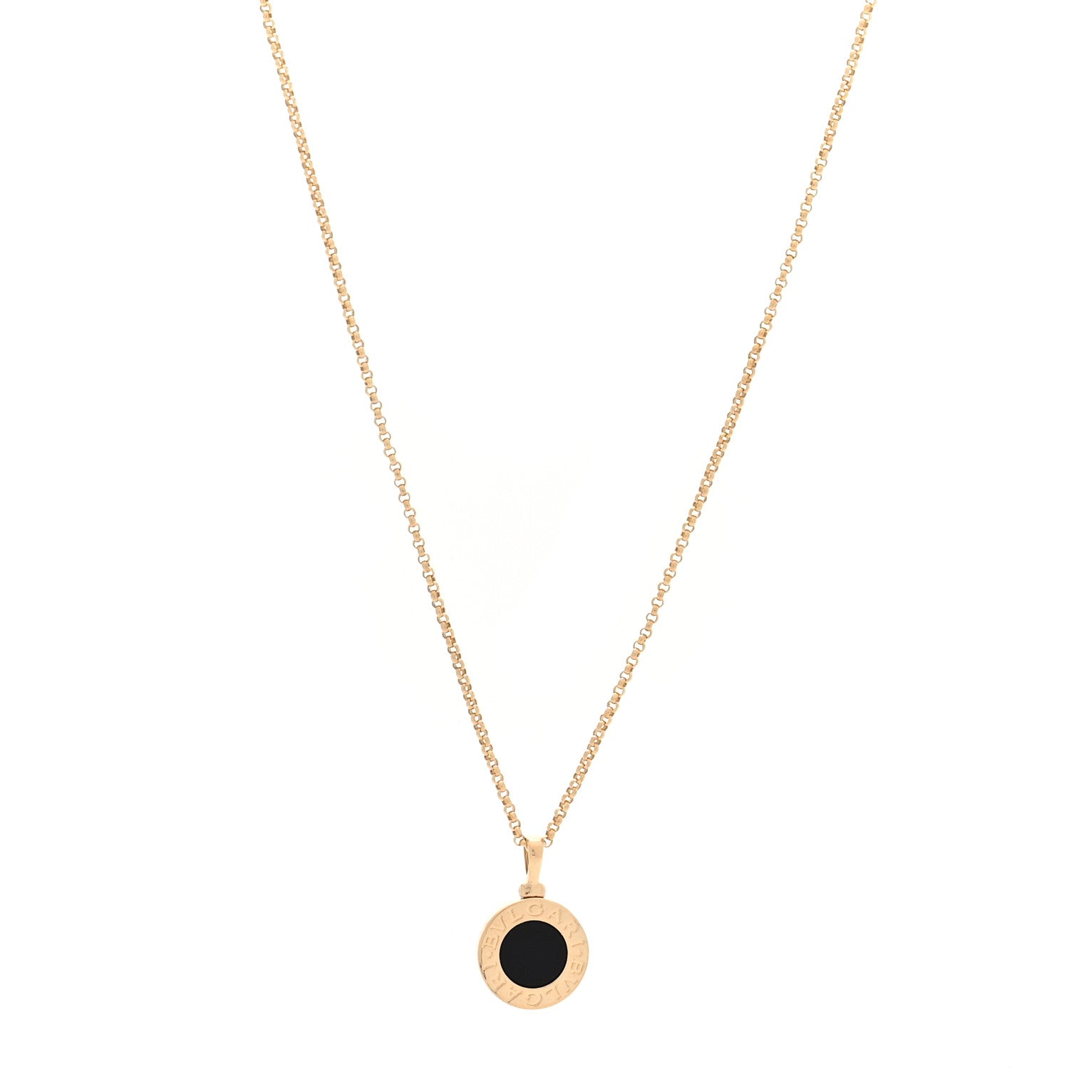 Bulgari 18K Yellow Gold Black Onyx BVLGARI BVLGARI Pendant Necklace 1 of 4