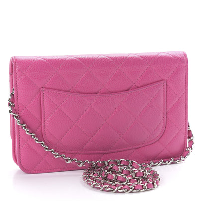 Chanel Caviar Quilted Wallet on Chain WOC Pink 3 of 11