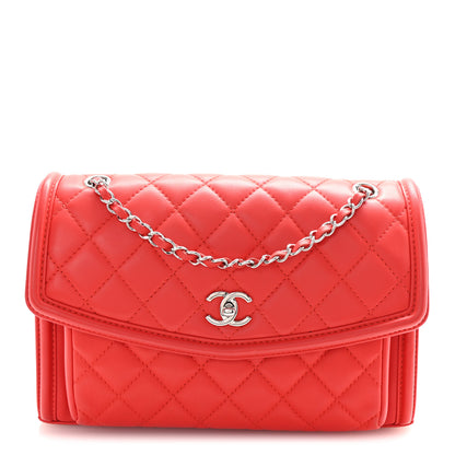 Chanel Lambskin Quilted Large Geometric Flap Red 1 of 10