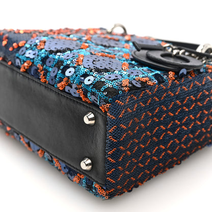 Christian Dior Sequin Lambskin Esprit Tokyo Mini Lady Dior Blue Multicolor 9 of 9