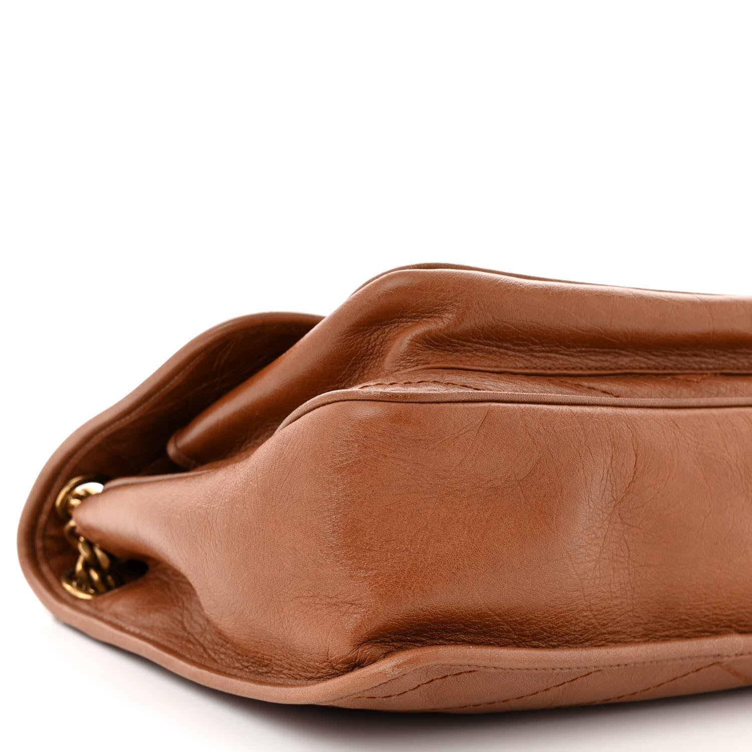 Saint Laurent Crinkled Calfskin Matelasse Monogram Medium Niki Chain Satchel Caramel 9 of 11