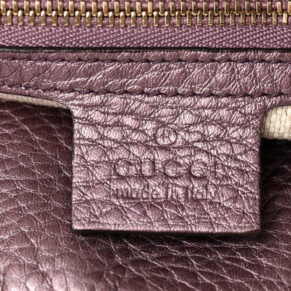 Gucci Metallic Pebbled Calfskin Medium Soho Chain Shoulder Bag Purple 6 of 13