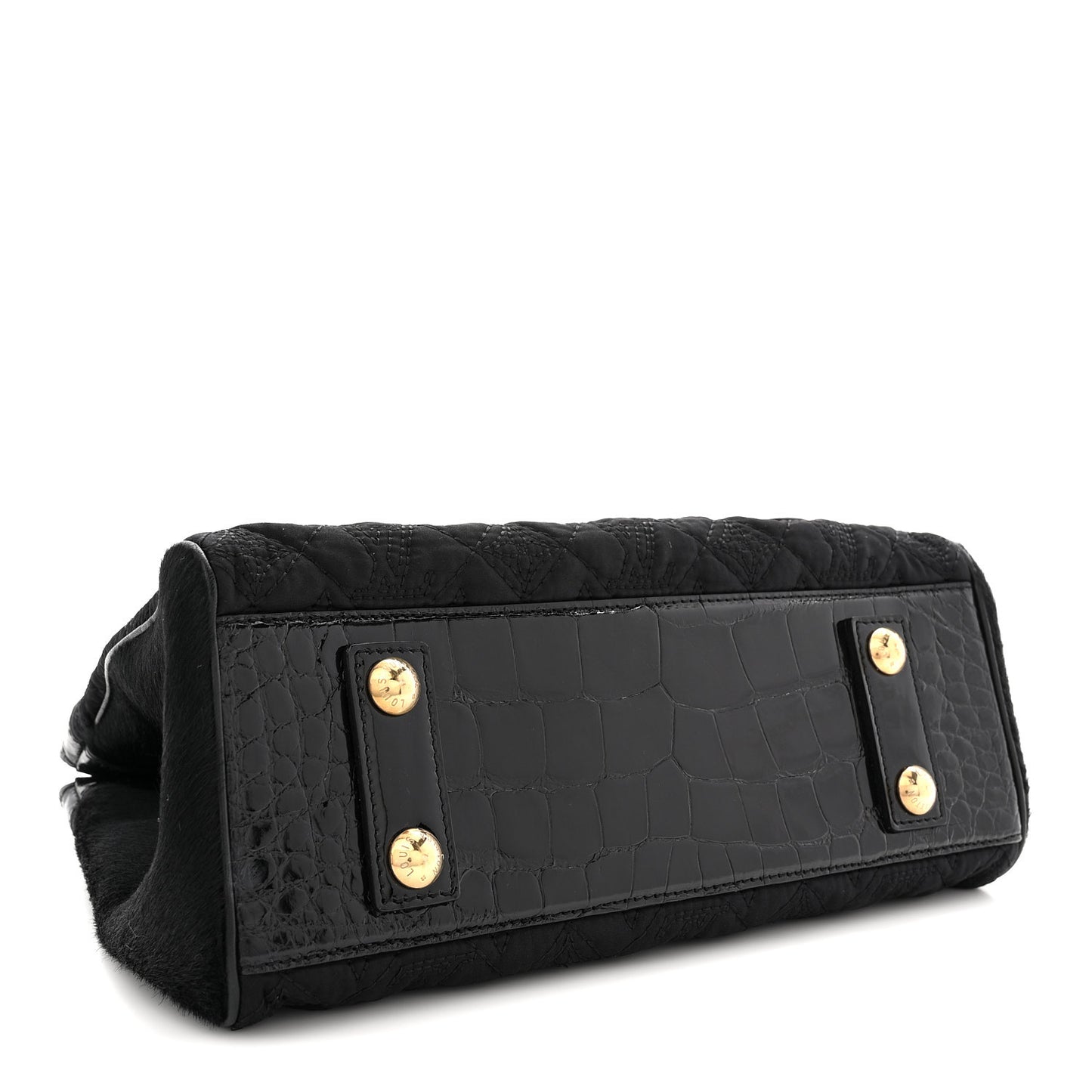 Monogram Silk Pony Hair Alligator Trim Linda Black