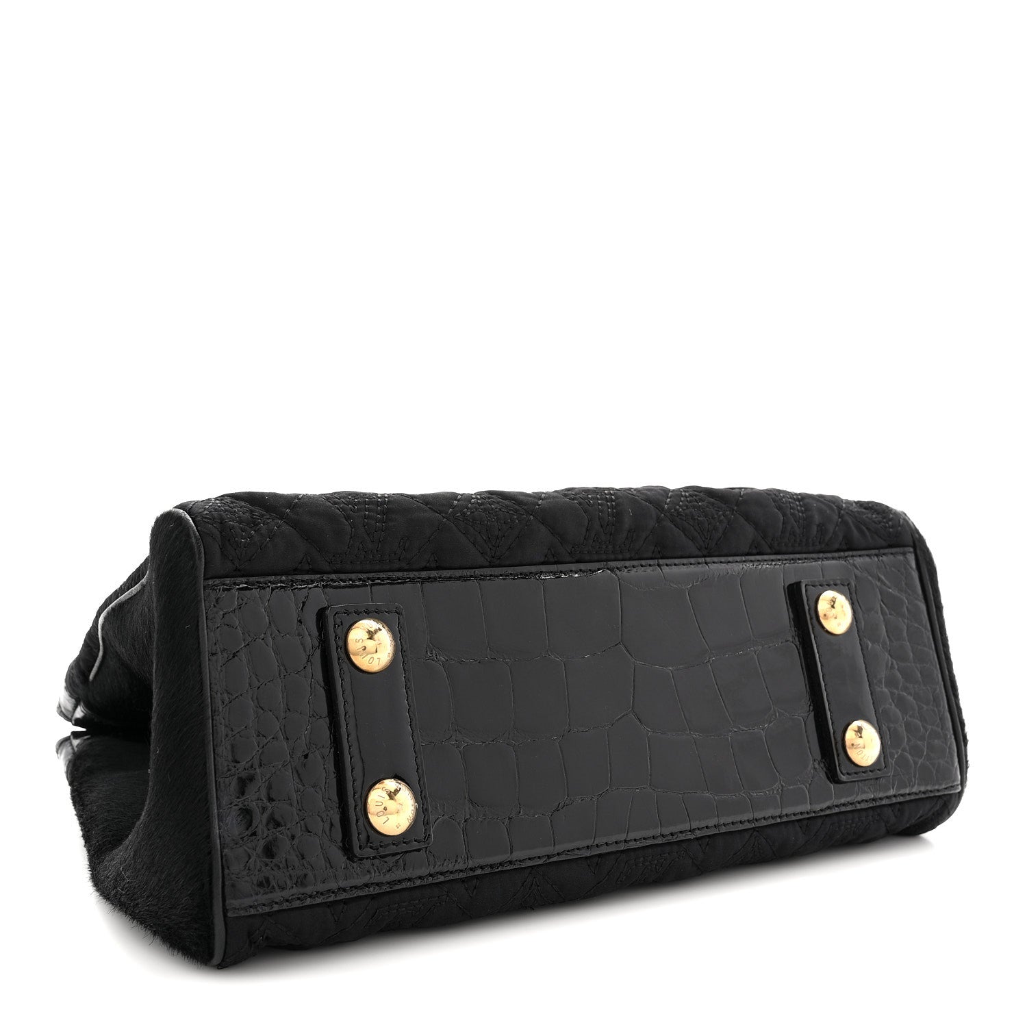 Louis Vuitton Monogram Silk Pony Hair Alligator Trim Linda Black 4 of 9