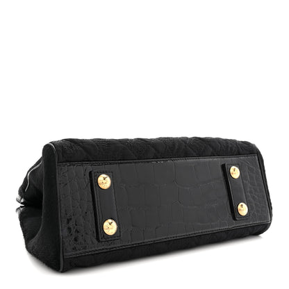 Louis Vuitton Monogram Silk Pony Hair Alligator Trim Linda Black 4 of 9