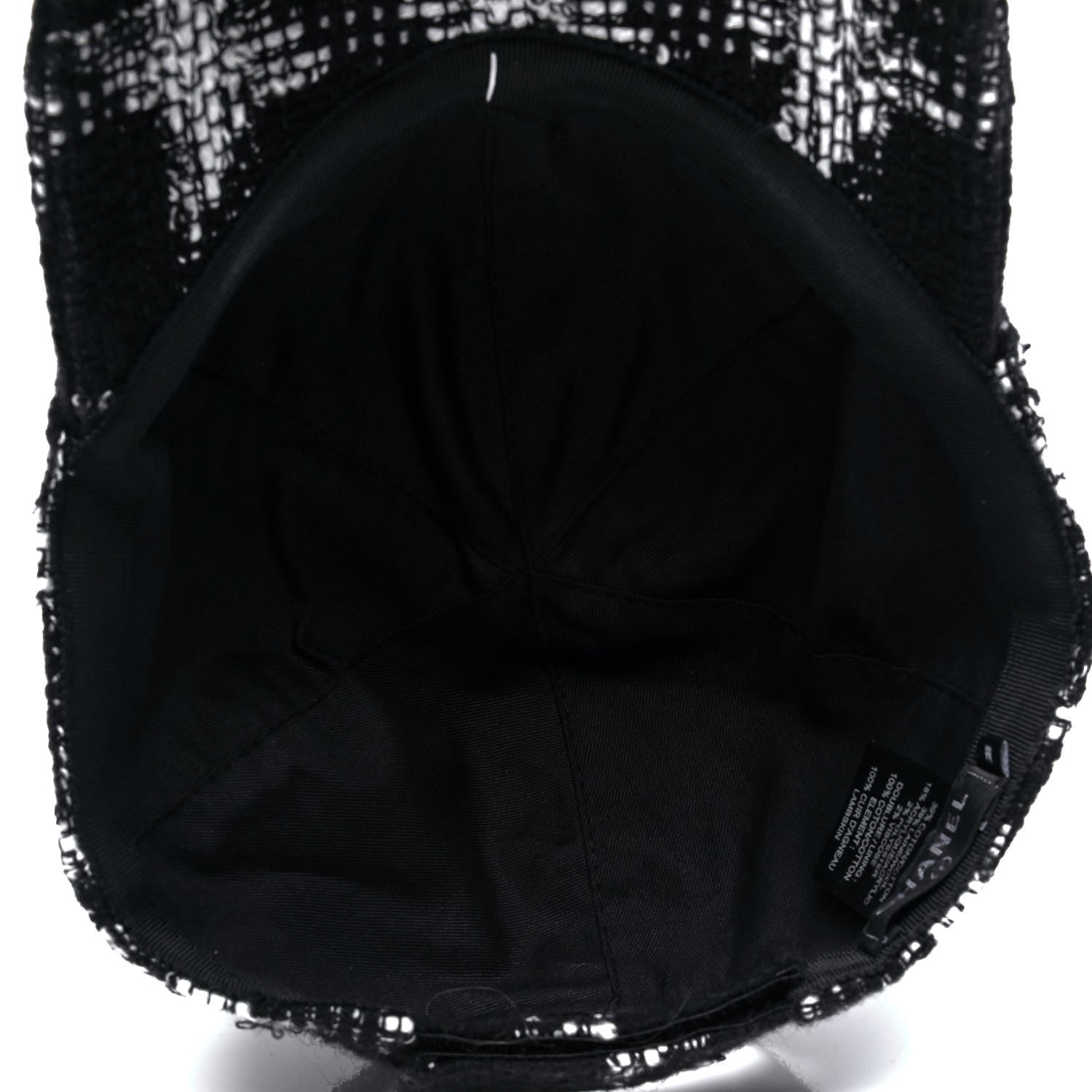 Chanel Tweed Cap Hat M Black White 5 of 6