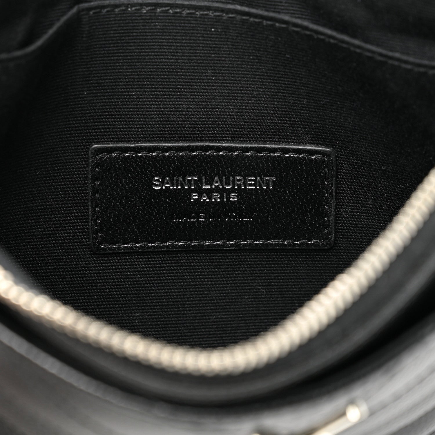 Saint Laurent Grain De Poudre Chevron Monogram Bill Pouch Black 6 of 9