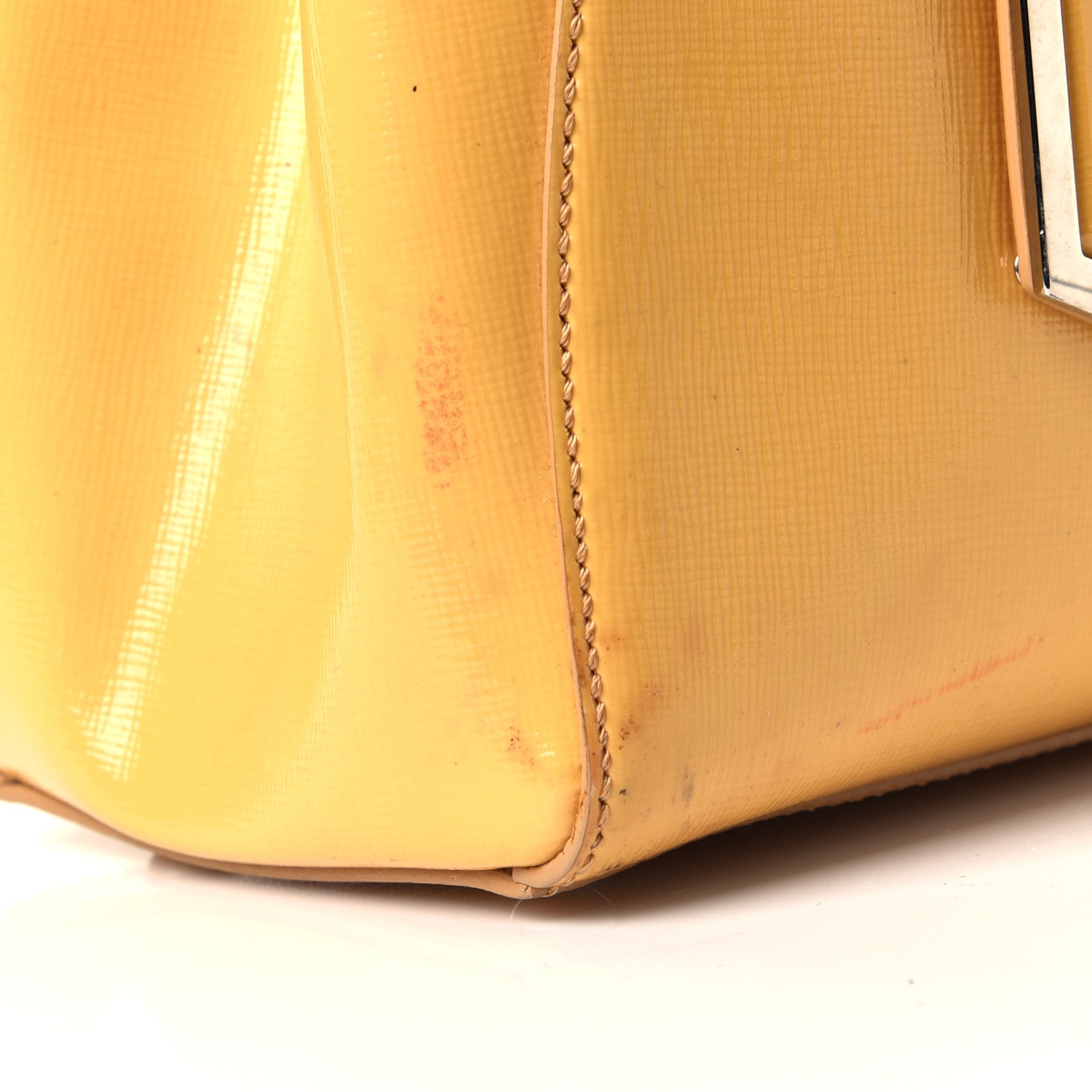 Fendi Vitello Vernice Camoscio Petite 2Jours Tote Alchemy Yellow 5 of 11