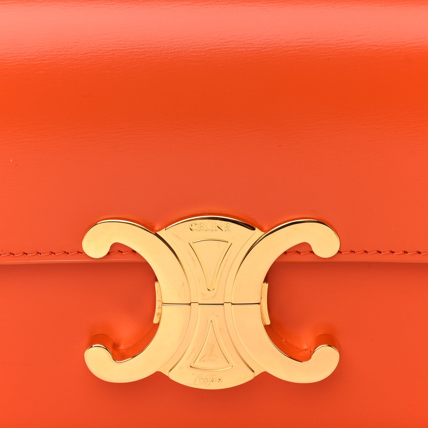 Natural Calfskin Triomphe Shoulder Bag Orange