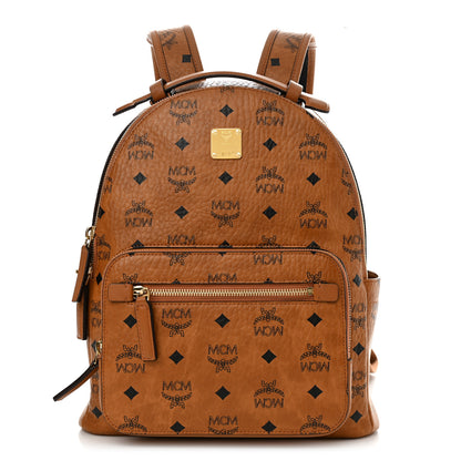MCM Visetos Mens Medium Stark Backpack Cognac 1 of 11