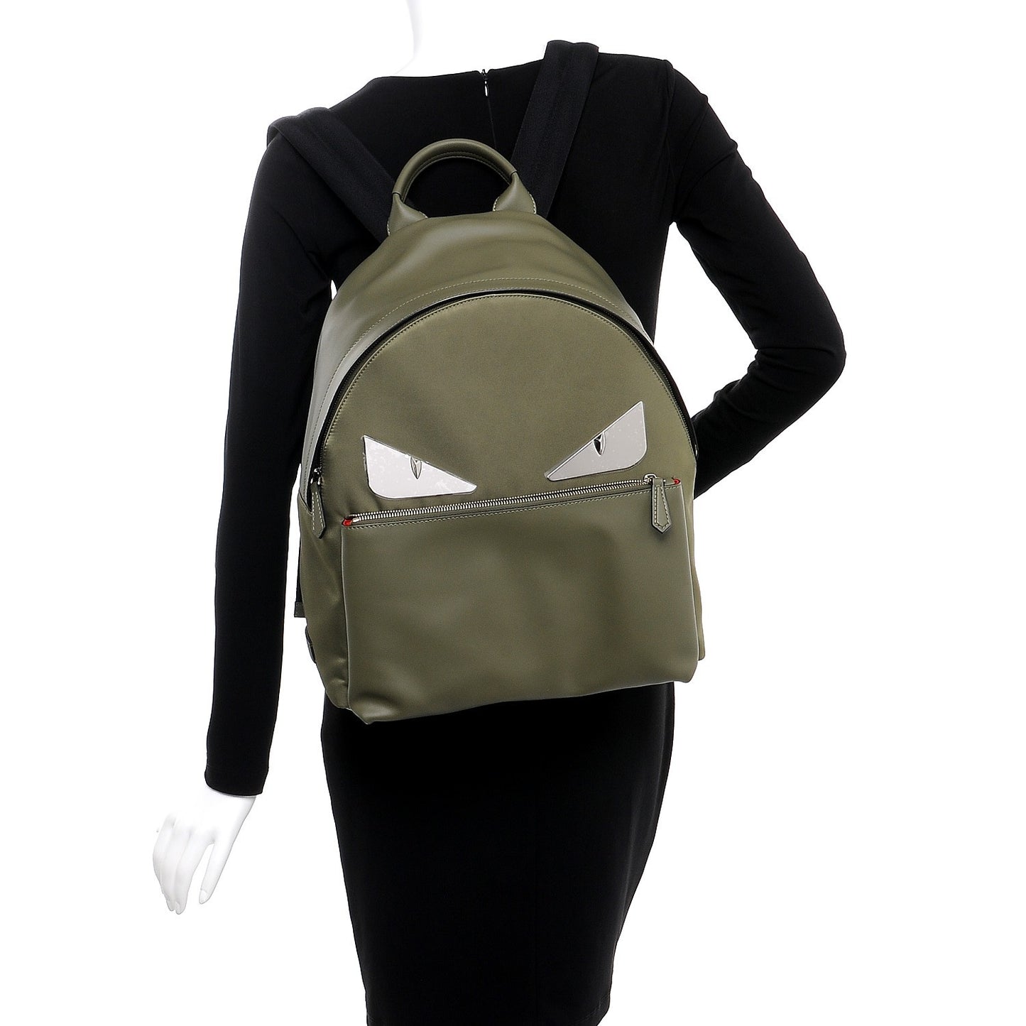 Nylon Vitello Liberty Metal Monster Eyes Rounded Backpack Equatore
