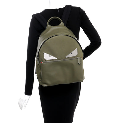 Fendi Nylon Vitello Liberty Metal Monster Eyes Rounded Backpack Equatore 2 of 7