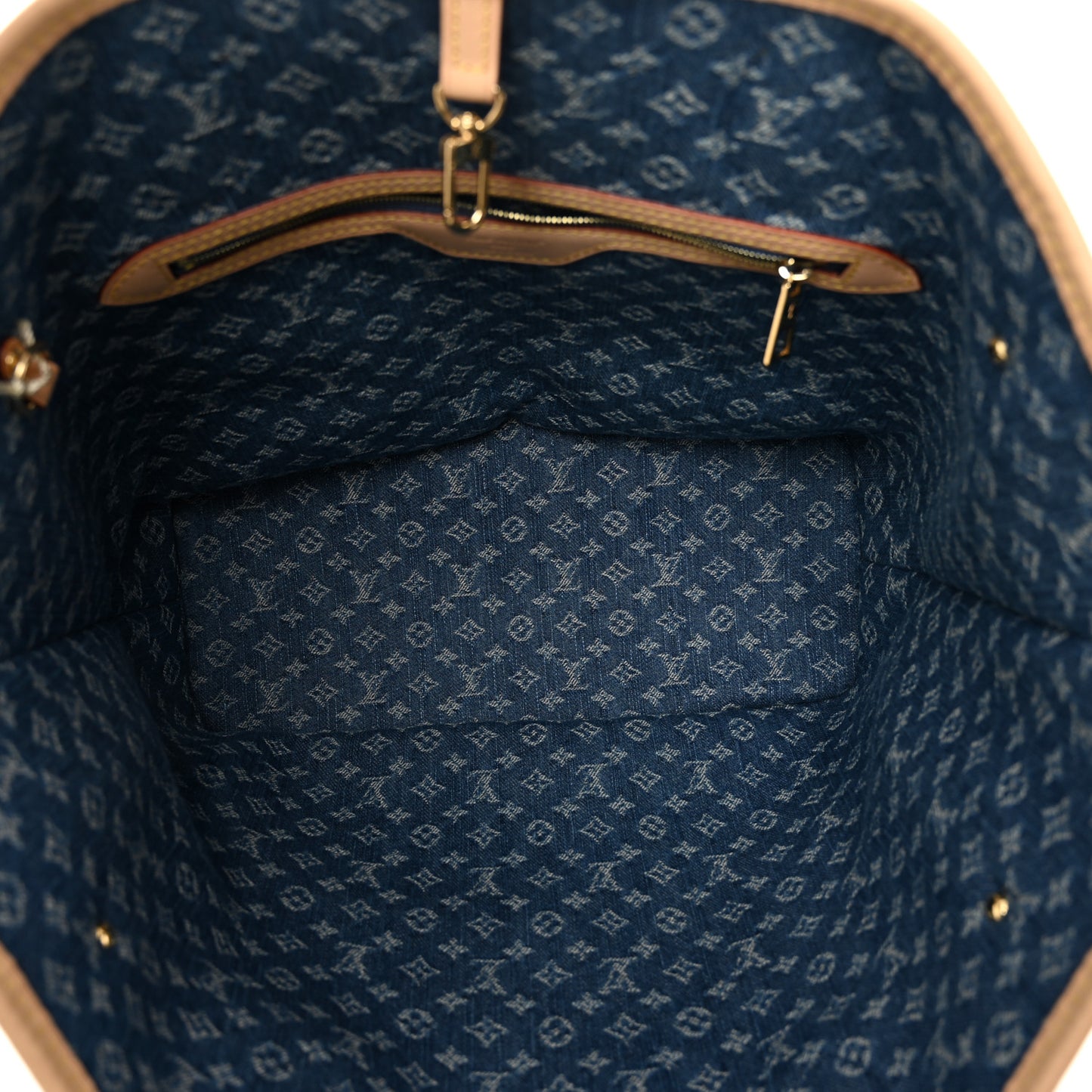 Monogram Denim Neo Neverfull MM Blue