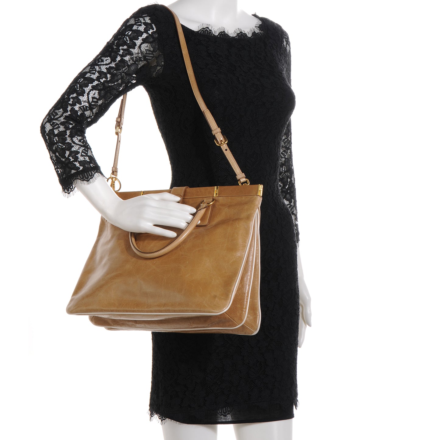 Vitello Shine Large Tote Sughero Talco