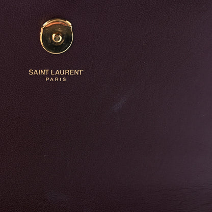 Saint Laurent Velvet Small Classic Monogram Kate Tassel Satchel Burgundy 13 of 16