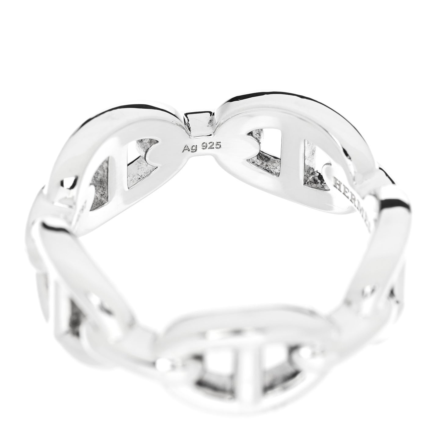 Sterling Silver PM Chaine d'Ancre Enchainee Band Ring 52 6