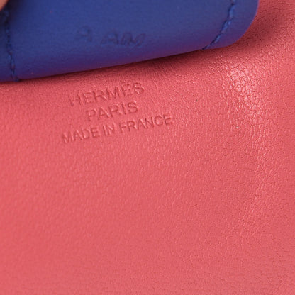 Hermes Milo Lambskin Grigri Rodeo Bag Charm MM Rose Azalee Bleu Electrique Vert Cypress 4 of 5