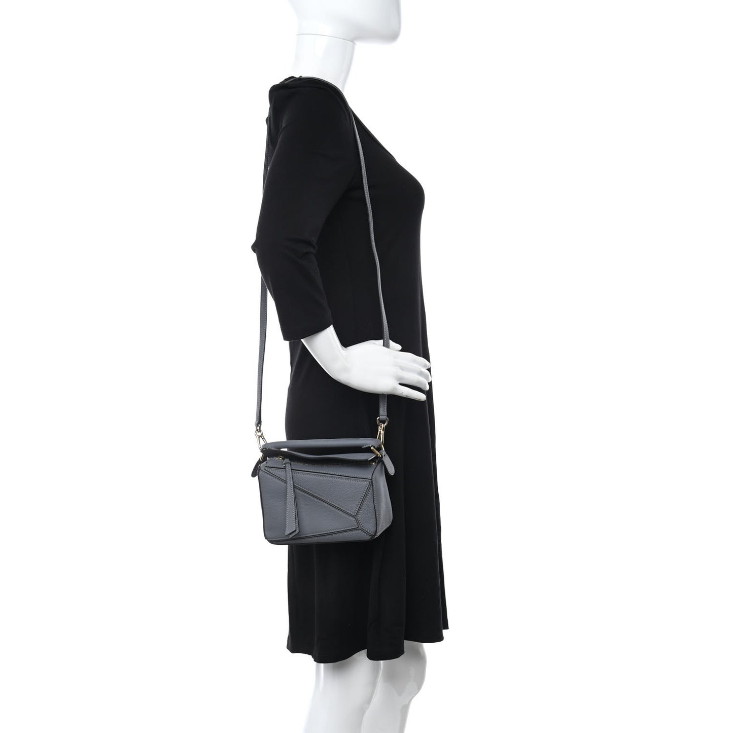 Calfskin Mini Puzzle Bag Asphalt Grey