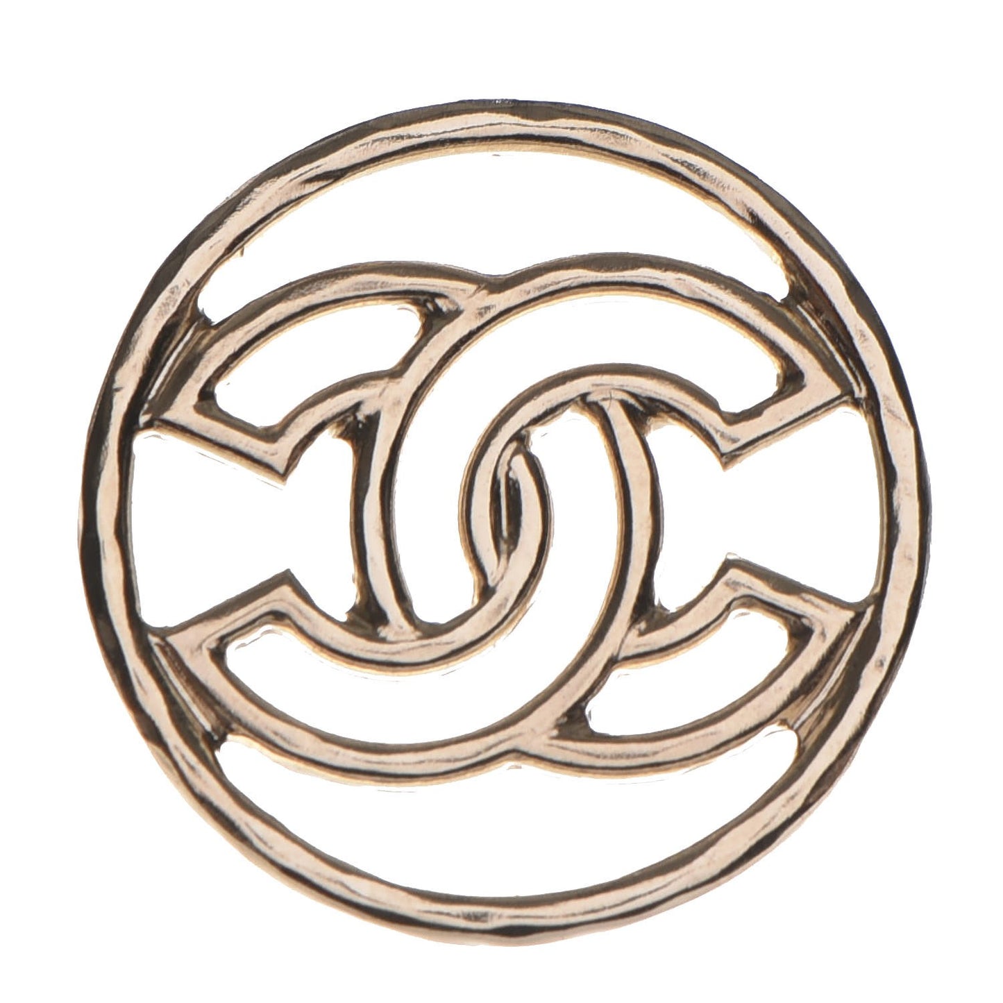 Metal CC Brooch Light Gold