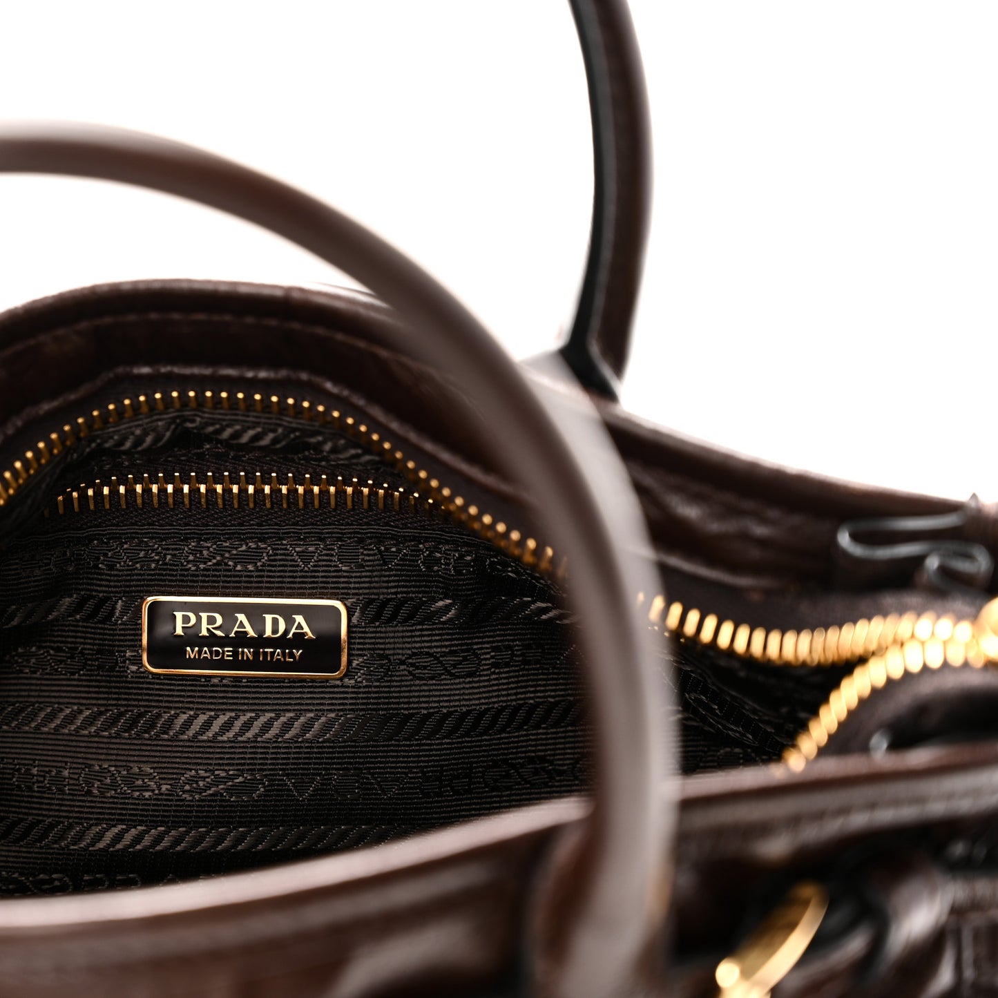 Glossy Calfskin Triangle Mini Bonnie Shoulder Bag Moro