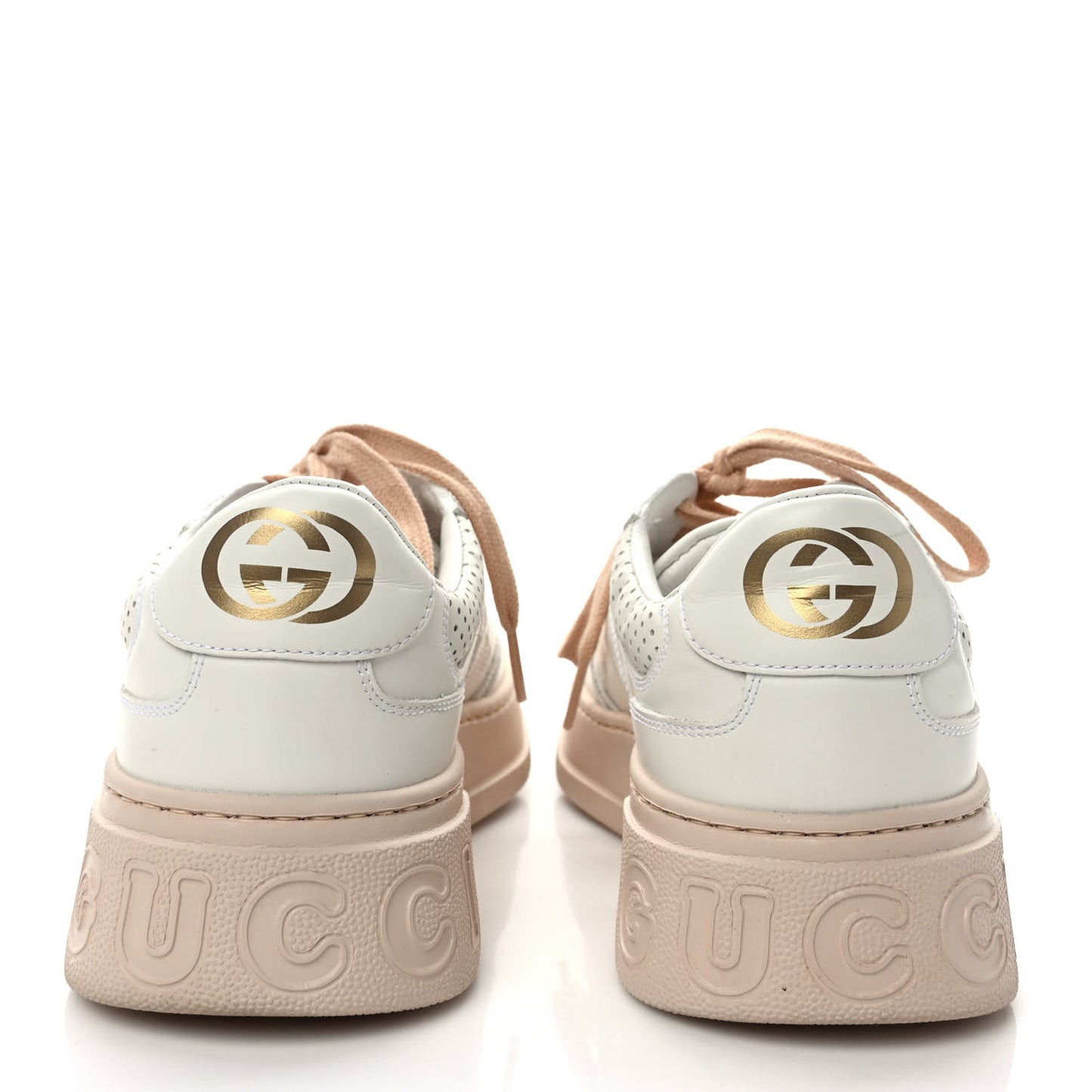 Calfskin GG Tennis Embossed Womens Platform 55mm Sneakers 39 White