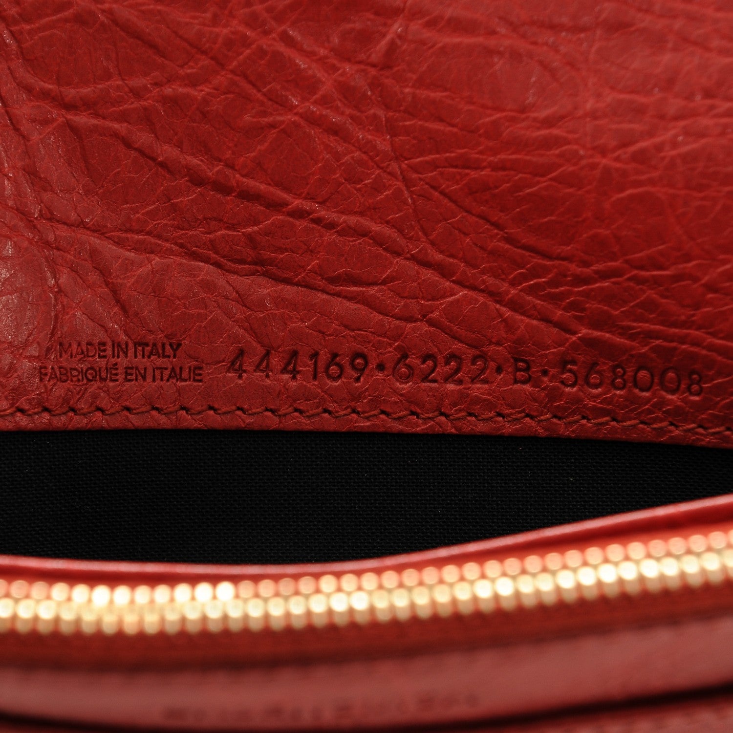 Balenciaga Agneau Gold Metallic Edge Hardware Wallet On Chain Red 6 of 8