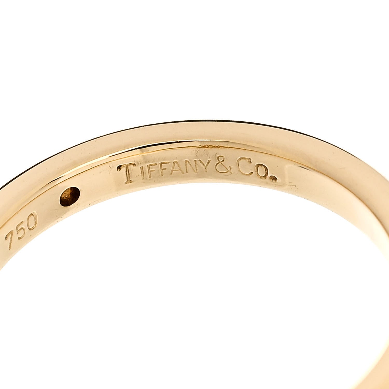 Tiffany 18K Yellow Gold Diamond 3mm Elsa Peretti Band Ring 54 6.75 4 of 5