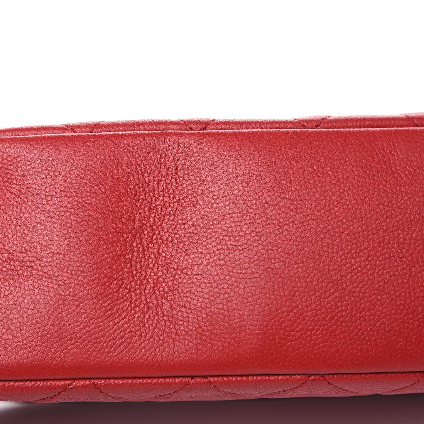 Caviar Quilted Curvy Pouch Cosmetic Case Red