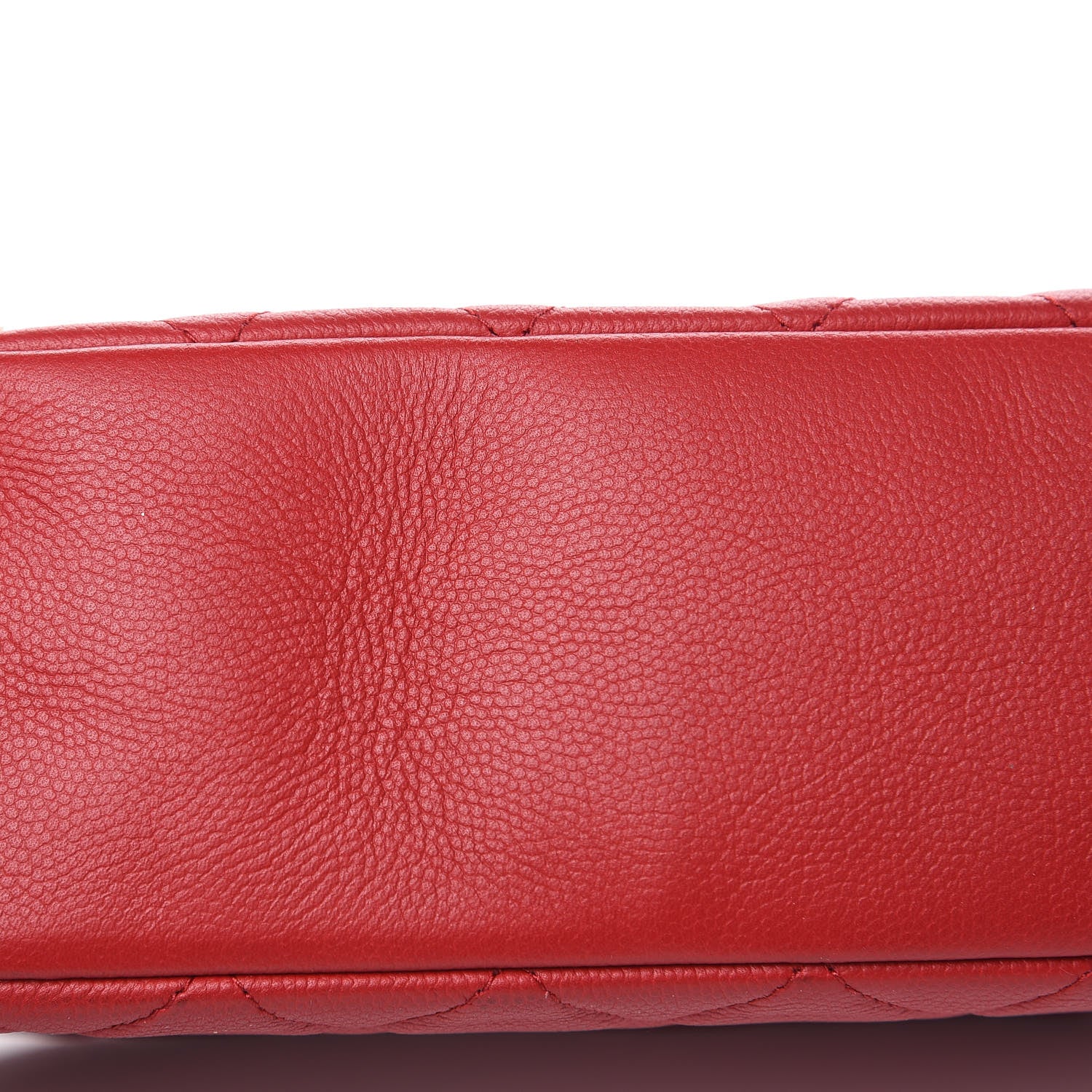 Chanel Caviar Quilted Curvy Pouch Cosmetic Case Red 10 of 14