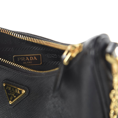 Prada Saffiano Lux Re-Edition 2005 Shoulder Bag Black 8 of 9
