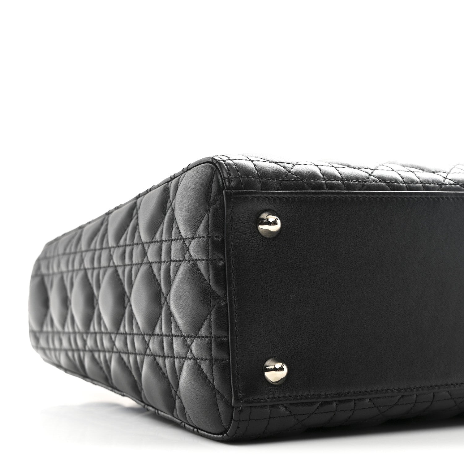 Christian Dior Lambskin Cannage Large Lady Dior Black 9 of 11